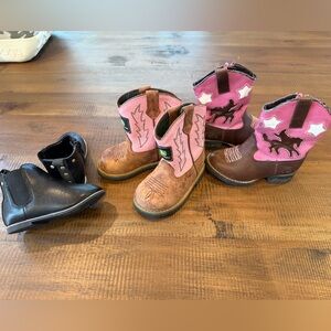 Roper Kids Brown and Pink Cowboy Boots